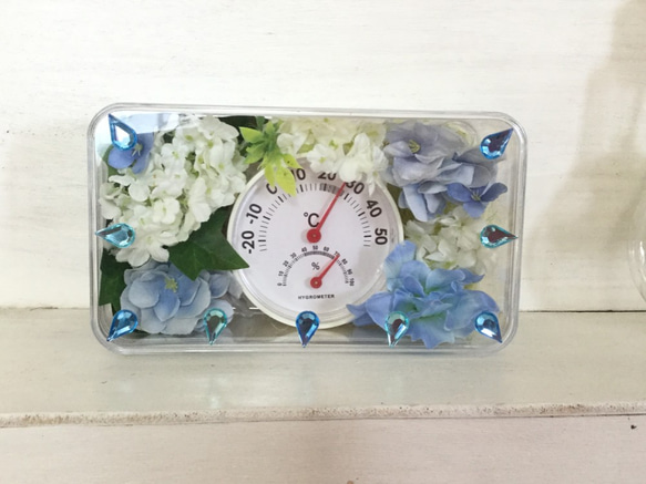 お花の温度計　造花 2枚目の画像