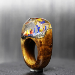 【送料無料】Pop Mountain ～Resin Wood Ring～ 2枚目の画像