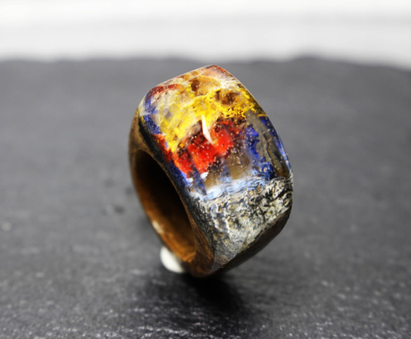 【送料無料】Pop Mountain ～Resin Wood Ring～ 4枚目の画像