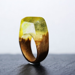 【送料無料】Yellow Sky ～Resin Wood Ring～ 2枚目の画像