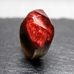 【送料無料】Deep Red Mountain ～Resin Wood Ring～ 4枚目の画像