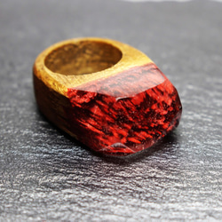 【送料無料】Deep Red Mountain ～Resin Wood Ring～ 5枚目の画像