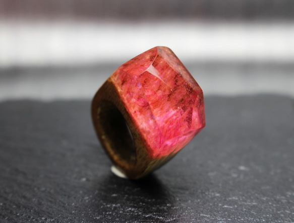 【 送料無料】Rose Mountain～Resin Wood Ring～ 3枚目の画像