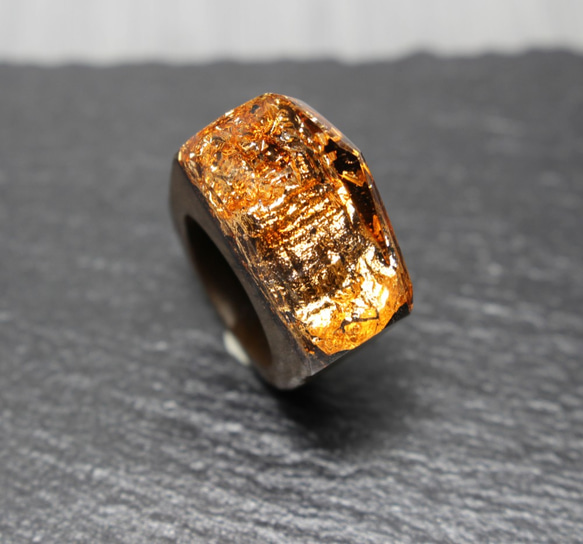 【新款包郵】現代箔/銅～木樹脂戒指～ 第4張的照片