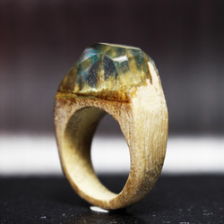 【送料無料】Transparent Sky ～Resin Wood Ring～ 2枚目の画像