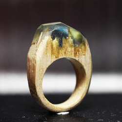 【送料無料】Transparent Sky ～Resin Wood Ring～ 3枚目の画像