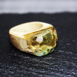 【送料無料】Transparent Sky ～Resin Wood Ring～ 5枚目の画像