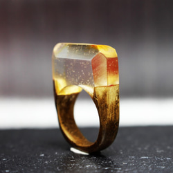 【送料無料】 Water Drop ～Resin Wood Ring～ 2枚目の画像