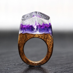 [免運費] 紫水晶世界～樹脂木戒指～ 第1張的照片