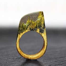 【現品限り40%off 送料無料】Gold Cypress～Resin Wood Ring～ 1枚目の画像