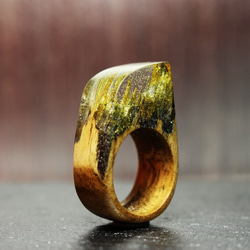 【現品限り40%off 送料無料】Gold Cypress～Resin Wood Ring～ 2枚目の画像