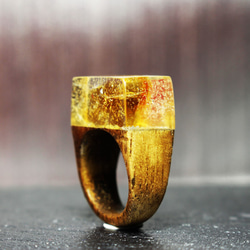 【送料無料】Fortune Citrin ～Resin Wood Ring～ 2枚目の画像