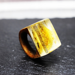 【送料無料】Fortune Citrin ～Resin Wood Ring～ 3枚目の画像