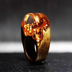 【現品限り40%off 送料無料】Modern Foil/Bronze ～Resin Wood Ring～ 2枚目の画像