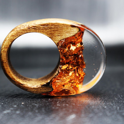 【現品限り40%off 送料無料】Modern Foil/Bronze ～Resin Wood Ring～ 3枚目の画像