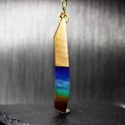 【送料無料】Rainbow Jewel/Pendant ～Resin  Wood Jewelry～ 2枚目の画像