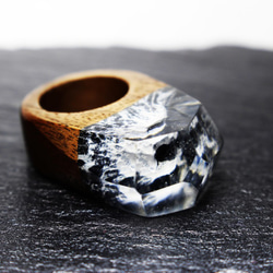 【Creema限定 特別価格 送料無料】Fuji～Resin Wood Ring～ 3枚目の画像