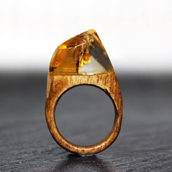 【一点限定40%off 送料無料】Fortune Citrin ～Resin Wood Ring～ 1枚目の画像