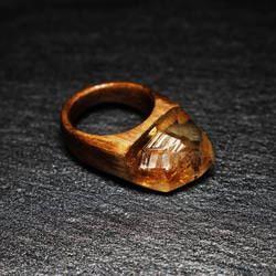 【一点限定40%off 送料無料】Fortune Citrin ～Resin Wood Ring～ 4枚目の画像