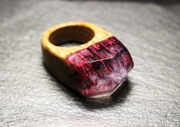 [免費送貨]粉紅山〜木質樹脂環〜 第4張的照片