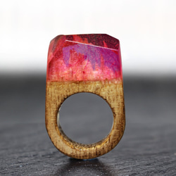 【 現品限り 20％off 送料無料】Rose Mountain～Resin Wood Ring～ 1枚目の画像