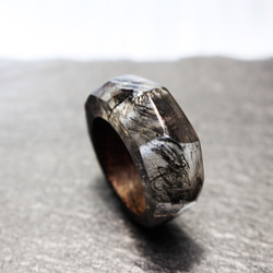 [免運費] 黑色大理石 ~樹脂木戒指 ~ 第3張的照片