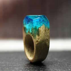 【送料無料】Ocean floor ～Resin Wood Ring～ 2枚目の画像