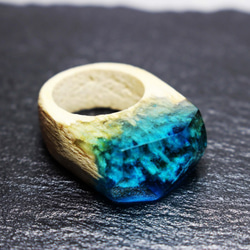 【送料無料】Ocean floor ～Resin Wood Ring～ 4枚目の画像