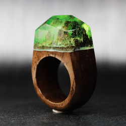 [免運費] Aurora Borealis ～木質樹脂戒指～ 第2張的照片