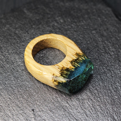 【30%off 現品一点限り 送料無料】Water Wood ～Resin Wood Ring～ 4枚目の画像