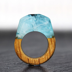 [免運費] Blue Wave ～木樹脂戒指～ 第1張的照片