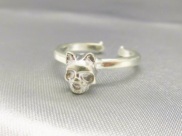合作設計商品　貓耳骷髏頭造型戒指 第1張的照片