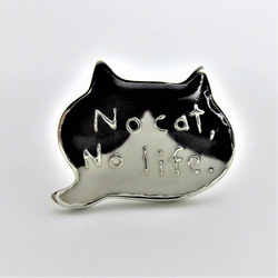 &lt;Ci-Pu&gt; No cat, No life.Pin badge (Hachiware) 第1張的照片