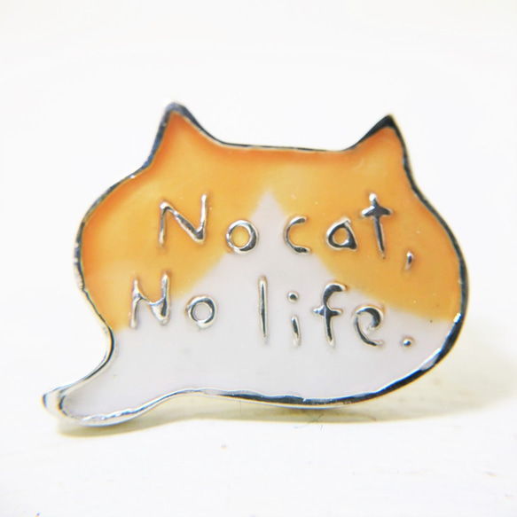 ＜Ci-Pu＞No cat, No life.ピンバッジ（ハチワレ） 5枚目の画像