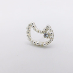珠粒貓咪造型耳環(海藍寶石) 第6張的照片