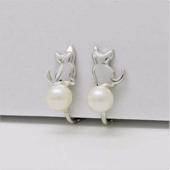 &lt;Ci-Pu&gt;珍珠上的貓耳環 第2張的照片