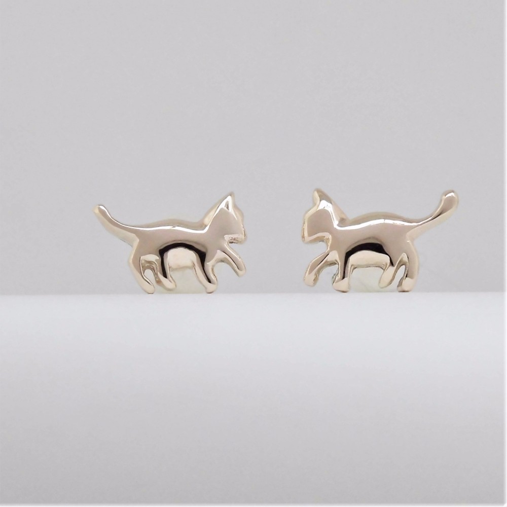 K10 お遊び仔猫 ゴールドピアス（２WAY）