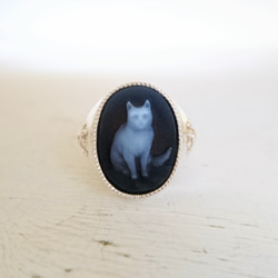【銷售】&lt;Ci-Pu&gt;黑瑪瑙貓戒指R 62 第1張的照片