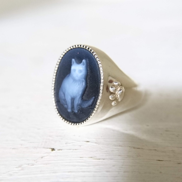 【銷售】&lt;Ci-Pu&gt;黑瑪瑙貓戒指R 62 第9張的照片