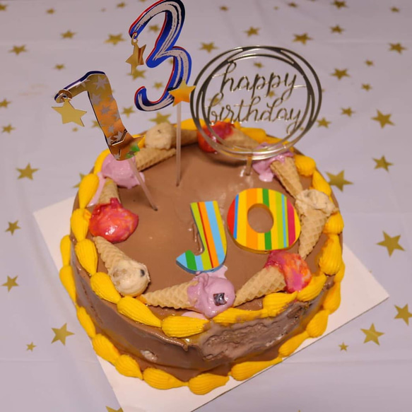 Happy birthday ケーキトッパー(2色) 5枚目の画像