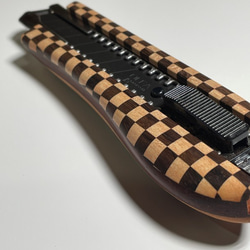 【数量限定】ギター材で作った木製グリップカッターナイフ～全面市松～ 4枚目の画像