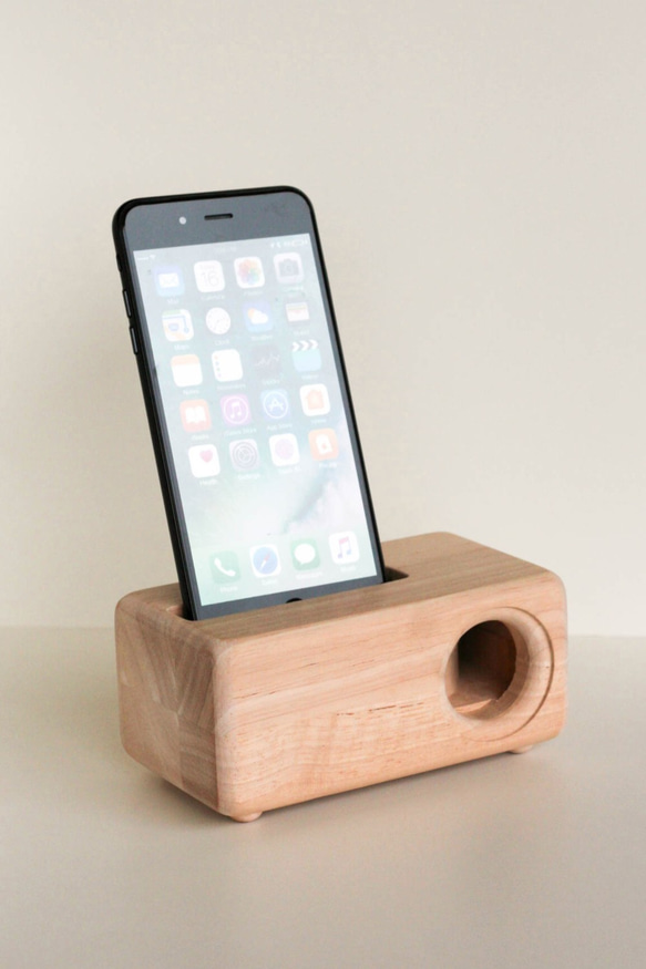 木製iPhone用スピーカーAcoustic iPhoneWoodSpeaker 1枚目の画像
