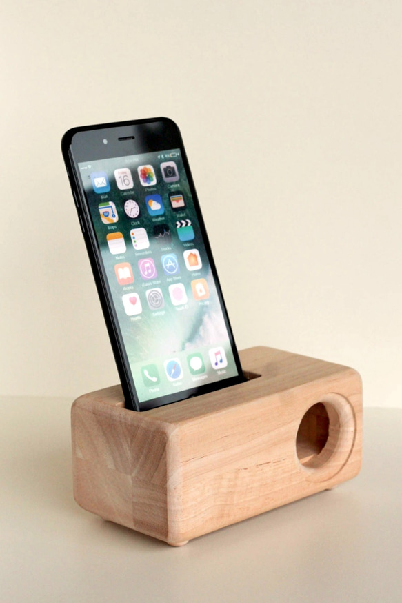 木製iPhone用スピーカーAcoustic iPhoneWoodSpeaker 4枚目の画像