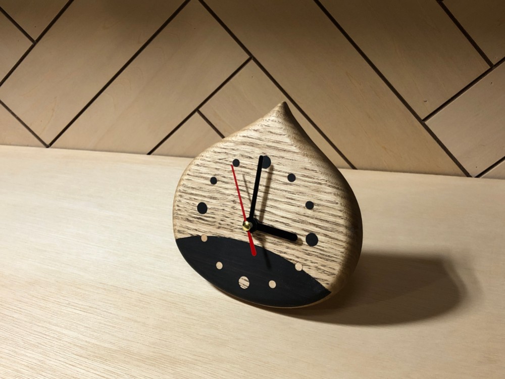 栗の置き時計【栗の木無垢材×紫檀】 4,990円