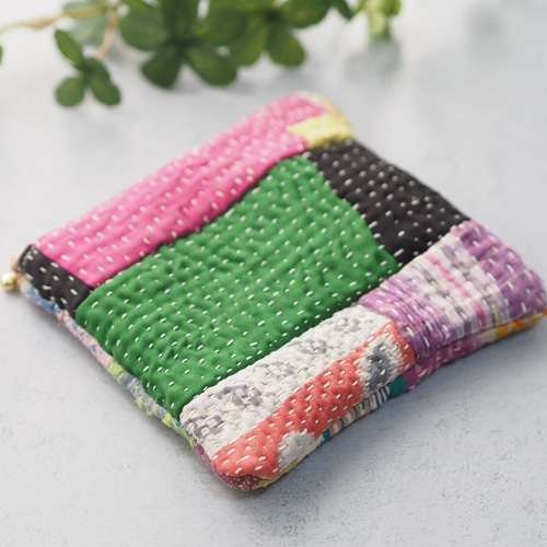 古布　オリジナル　カラフル刺し子たっぷりのダボパンツ 古布 オリジナル カラフル刺し子たっぷりのダボパンツ 古布