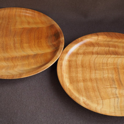 プレミアム木製・パン皿2枚セット（ケヤキの銘木）no.4 1枚目の画像