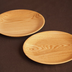 木製・朝のパン皿2枚セット大（シオジ）no.4 1枚目の画像