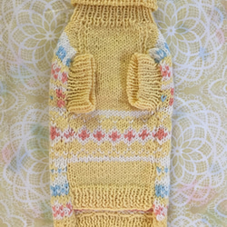 わんわんニット　模様編み　女の子用　Mサイズ 2枚目の画像