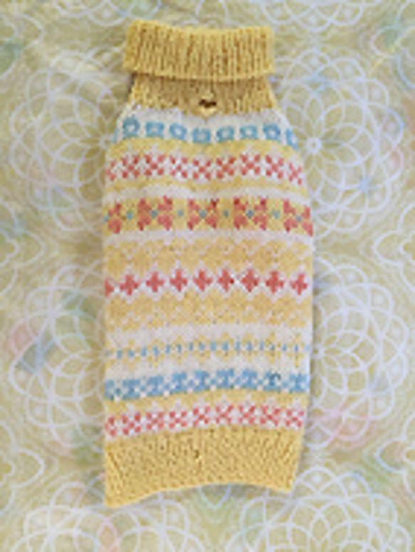 わんわんニット　模様編み　女の子用　Mサイズ 3枚目の画像