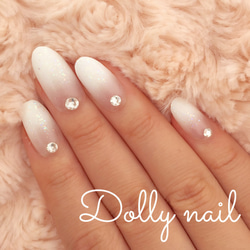 新品&5枚使用　DIAMI グラデーション　チップ　2個セット ネイルチップ ショート ホワイトグラデーション クリアベース 花